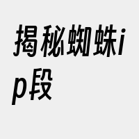 揭秘蜘蛛ip段