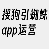 搜狗引蜘蛛app运营