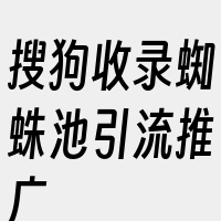 搜狗收录蜘蛛池引流推广