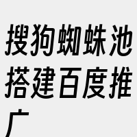 搜狗蜘蛛池搭建百度推广