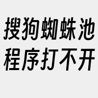 搜狗蜘蛛池程序打不开