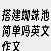 搭建蜘蛛池简单吗英文作文