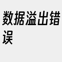 数据溢出错误