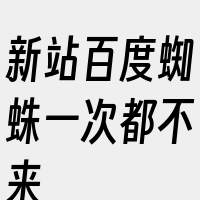 新站百度蜘蛛一次都不来