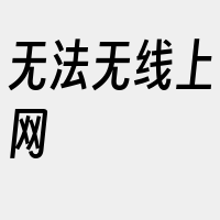 无法无线上网