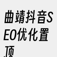 曲靖抖音SEO优化置顶