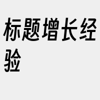 标题增长经验