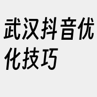 武汉抖音优化技巧