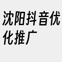 沈阳抖音优化推广