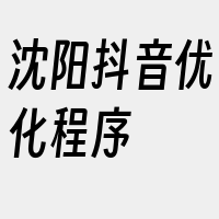 沈阳抖音优化程序