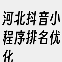 河北抖音小程序排名优化