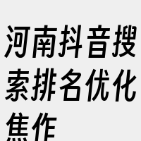 河南抖音搜索排名优化焦作