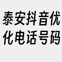 泰安抖音优化电话号码