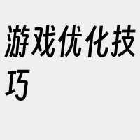 游戏优化技巧