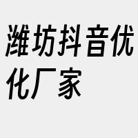 潍坊抖音优化厂家