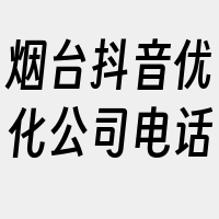 烟台抖音优化公司电话