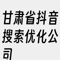 甘肃省抖音搜索优化公司