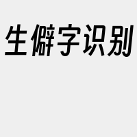 生僻字识别