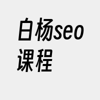 白杨seo课程