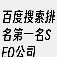 百度搜索排名第一名SEO公司