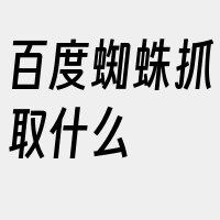 百度蜘蛛抓取什么