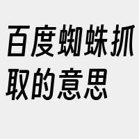 百度蜘蛛抓取的意思