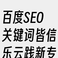 百度SEO关键词皆信乐云践新专家