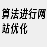 算法进行网站优化