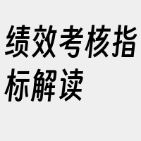 绩效考核指标解读