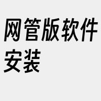 网管版软件安装