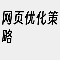 网页优化策略