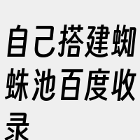 自己搭建蜘蛛池百度收录