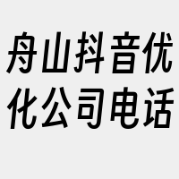 舟山抖音优化公司电话