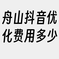 舟山抖音优化费用多少