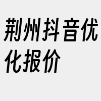 荆州抖音优化报价