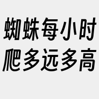 蜘蛛每小时爬多远多高