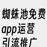 蜘蛛池免费app运营引流推广