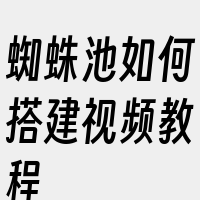 蜘蛛池如何搭建视频教程