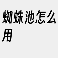 蜘蛛池怎么用