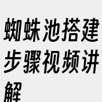 蜘蛛池搭建步骤视频讲解