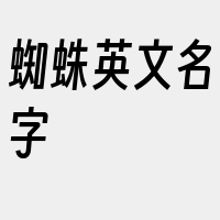 蜘蛛英文名字