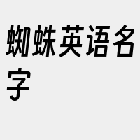 蜘蛛英语名字