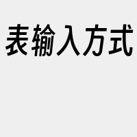 表输入方式