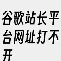 谷歌站长平台网址打不开