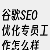 谷歌SEO优化专员工作怎么样