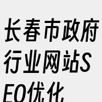 长春市政府行业网站SEO优化