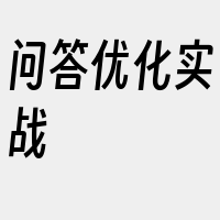 问答优化实战