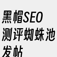 黑帽SEO测评蜘蛛池发帖