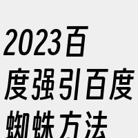 2023百度强引百度蜘蛛方法