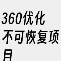 360优化不可恢复项目